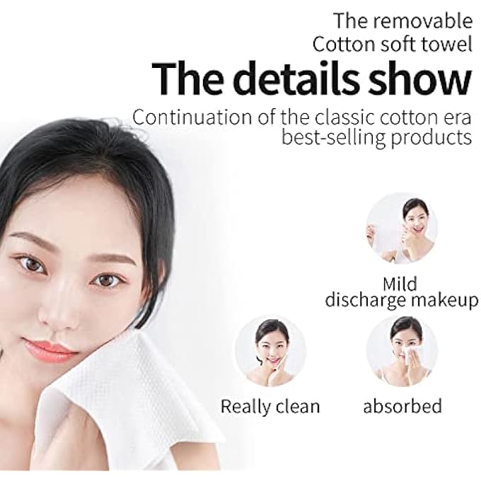 MAKINGTEC DEEPLY CLEANSING DISPOSABLE FACE TOWEL COTTON TISSUE, COTTON FACIAL DRY WIPES 60 COUNT, MULTI-PURPOSE FOR SKIN CARE, MAKE-UP WIPES, FACE WIPES AND FACIAL CLEANSING - Image 3